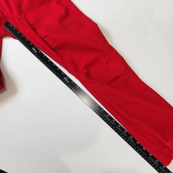 Akademiks Cotton Joggers Mens M Red Pull On Tapered Twill Articulated Knees - Picture 6 of 10